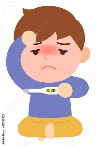 微熱の男性・主線なし