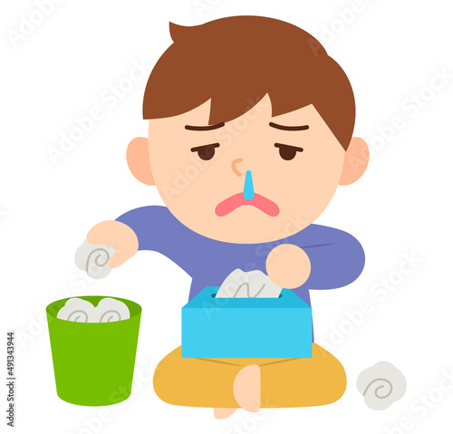 鼻水がでる男性・主線なし