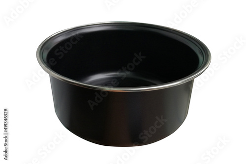 black pot stainless steel isolate on white background.