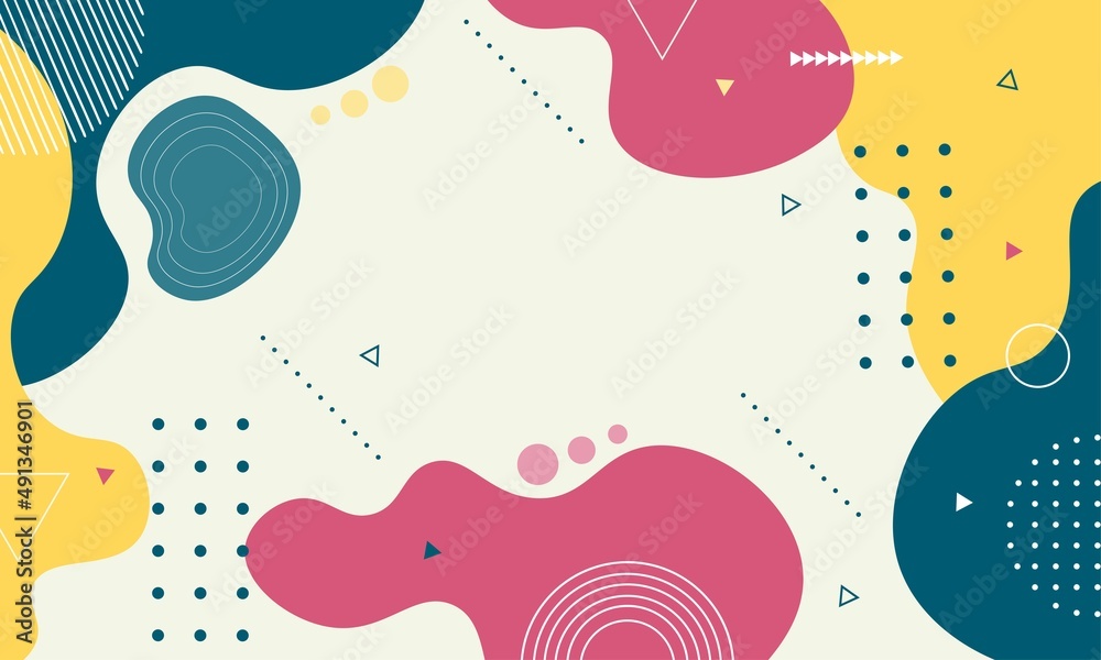 Liquid Style Colorful Pastel Abstract Background with Elements Vector