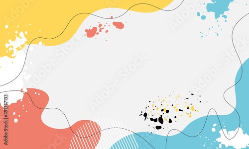 Fototapeta Naklejka Na Ścianę i Meble -  Liquid Style Colorful Pastel Abstract Background with Elements Vector