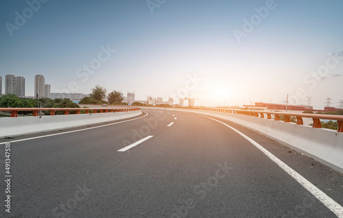 road surface and urban landscape