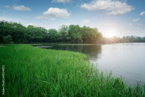 Outdoor landscape garden lake natural scenery