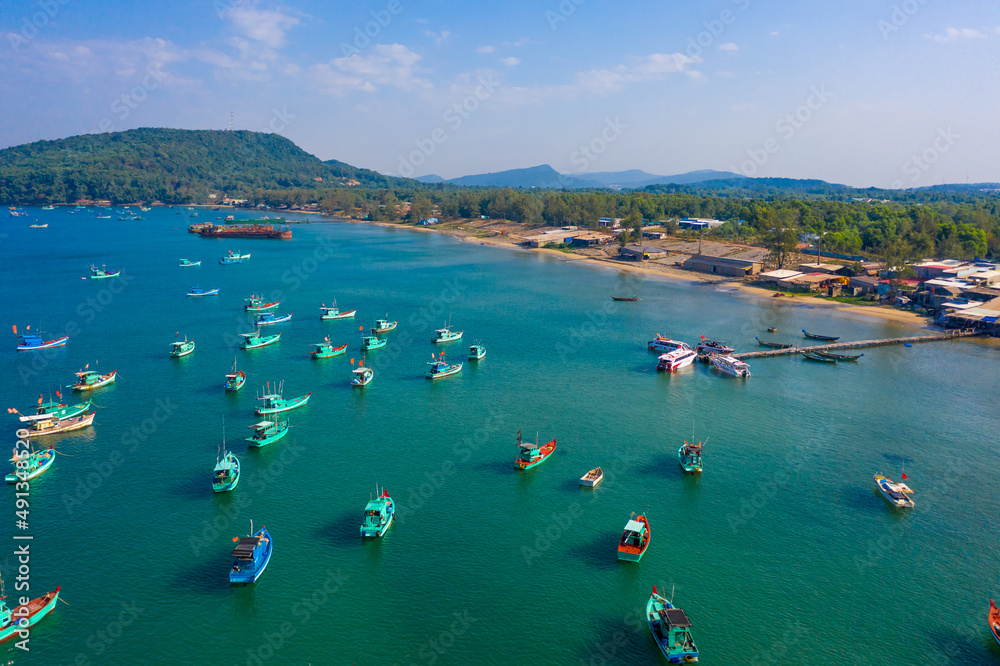 Ship yard anchors fishing port in An Thoi. This is an ideal and wonderful place to visit when visiting Phu Quoc Island
