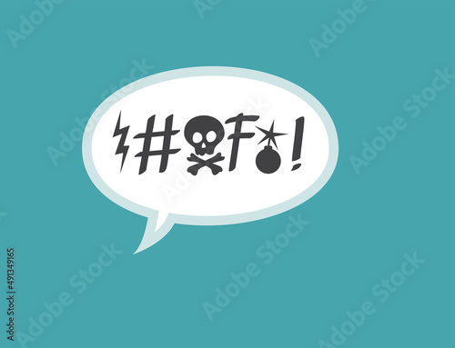 Speech Bubble with Swear Words Communication Concept Illustration photo