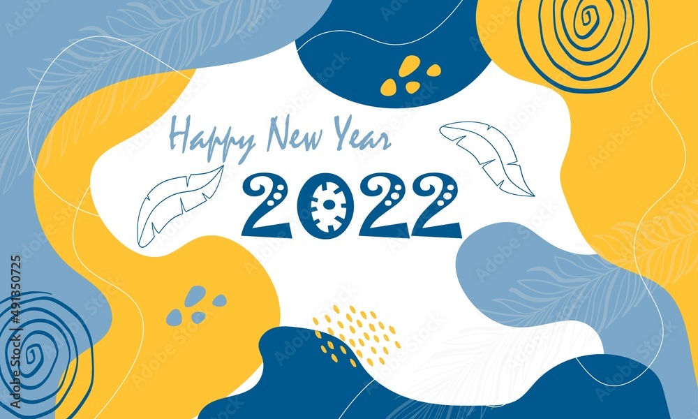 Happy new year 2022 text typography design patter