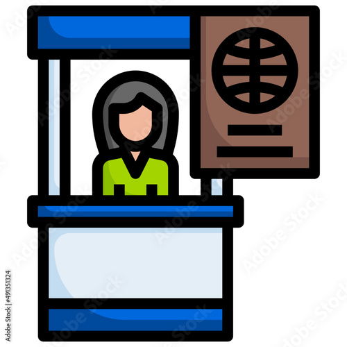 PASSPORT CONTROL Filled Outline