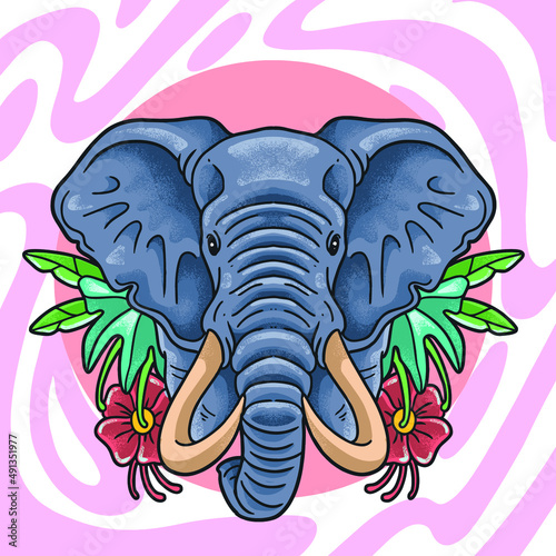 beautiful elephant head floral nature