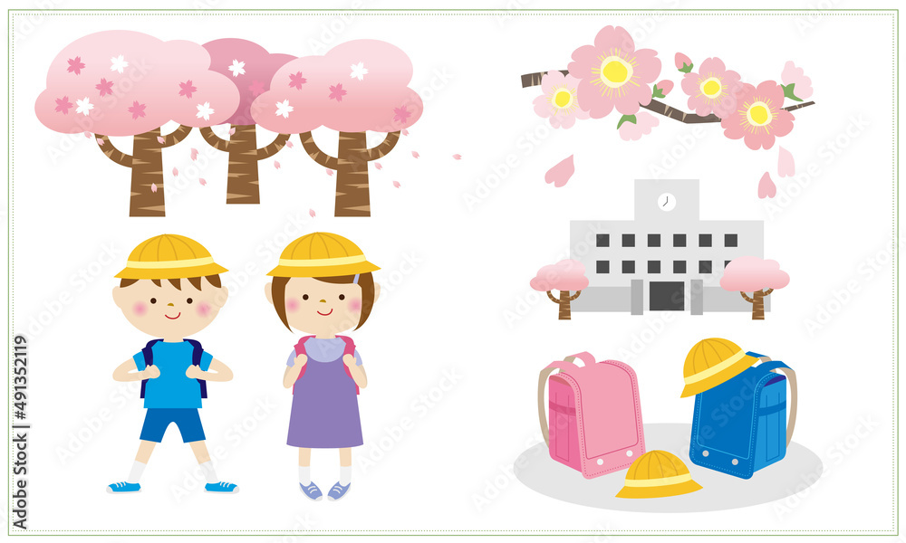 入学式と桜 入学式と桜