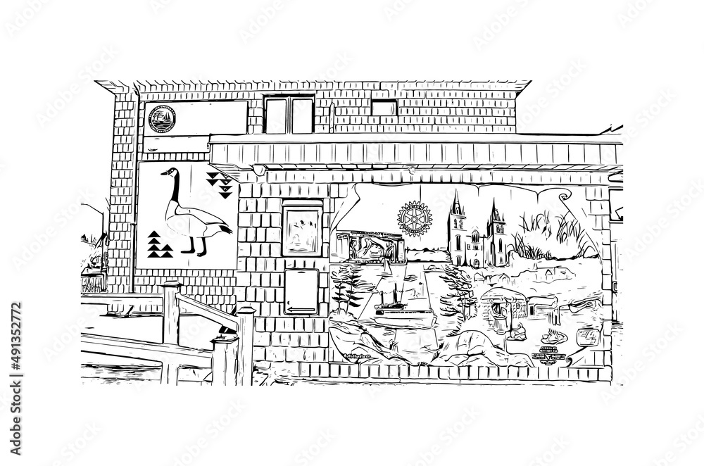Building view with landmark of Midland is a city in western Texas. Hand drawn sketch illustration in vector. Building view with landmark of Midland is a city in western Texas. Hand drawn sketch illustration in vector.