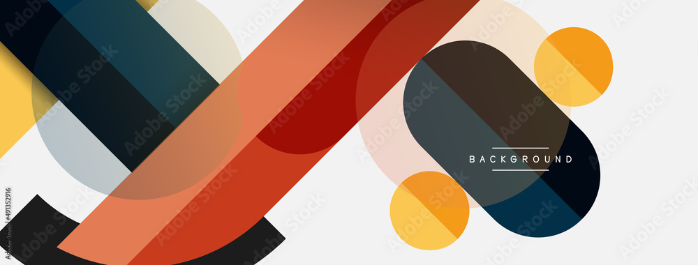 Round geometric shapes lines and circles. Vector template for wallpaper banner background or landing page Round geometric shapes lines and circles. Vector template for wallpaper banner background or landing page