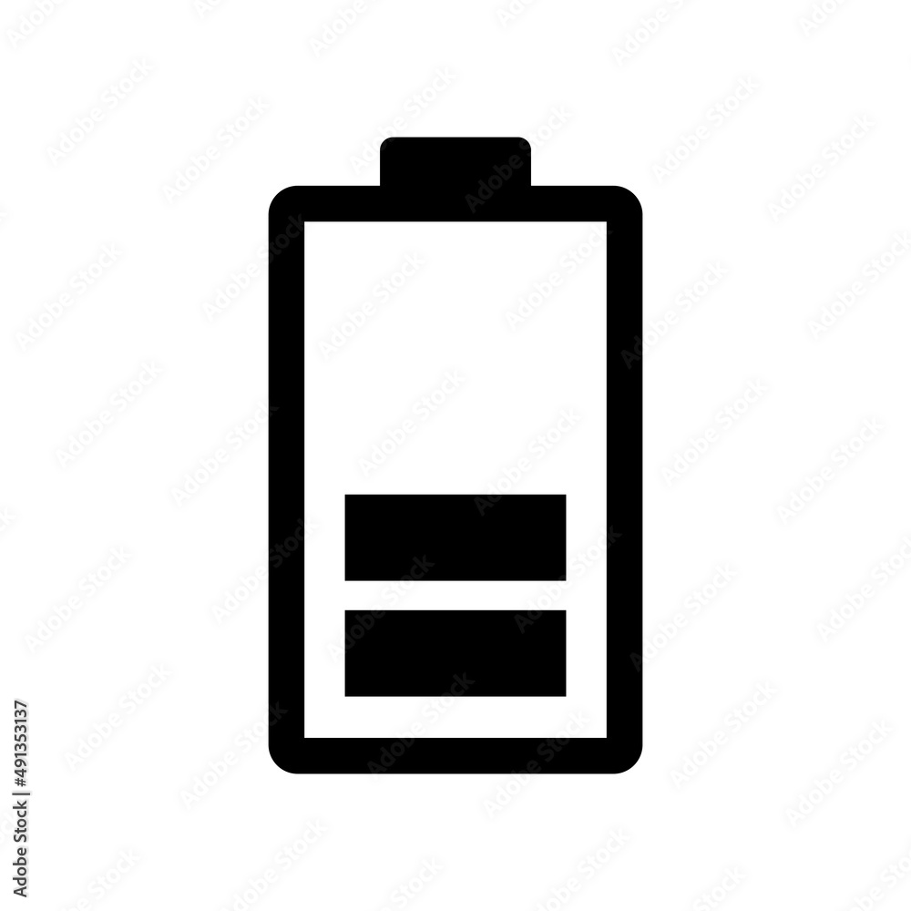 half battery energy icon vector half battery energy icon vector