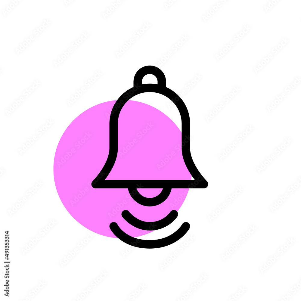 Ringing bell notification icon. Pixel perfect, editable stroke, color Ringing bell notification icon. Pixel perfect, editable stroke, color