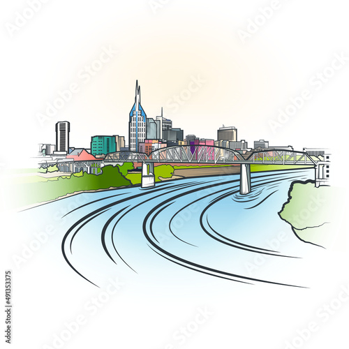 Vector Illustration of Nashville, Tennessee