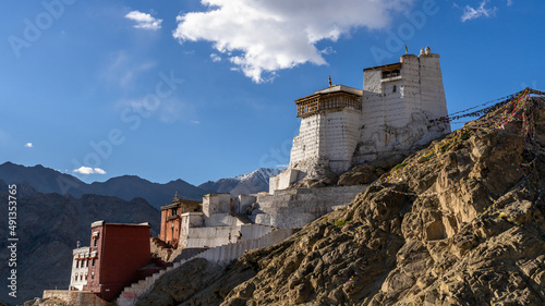 Fort and Namgyal or red gompa is main Buddhist centre in Leh. Ladakh. India photo