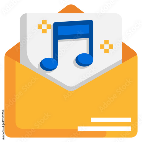 SONG EMAIL flat icon