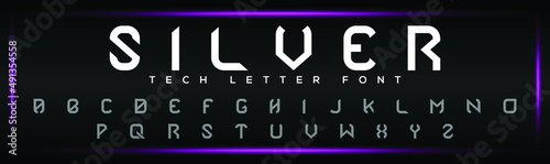 SILVER minimal tech and original font letter design. modern tech vector logo typeface for company.  