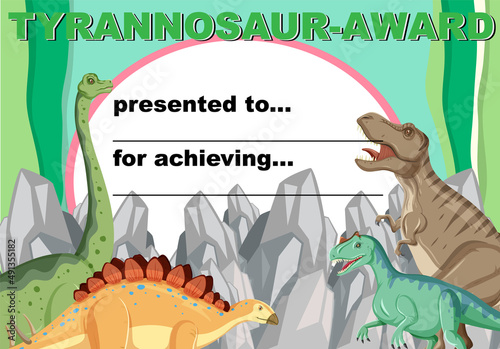 Award template with dinosaurs in background