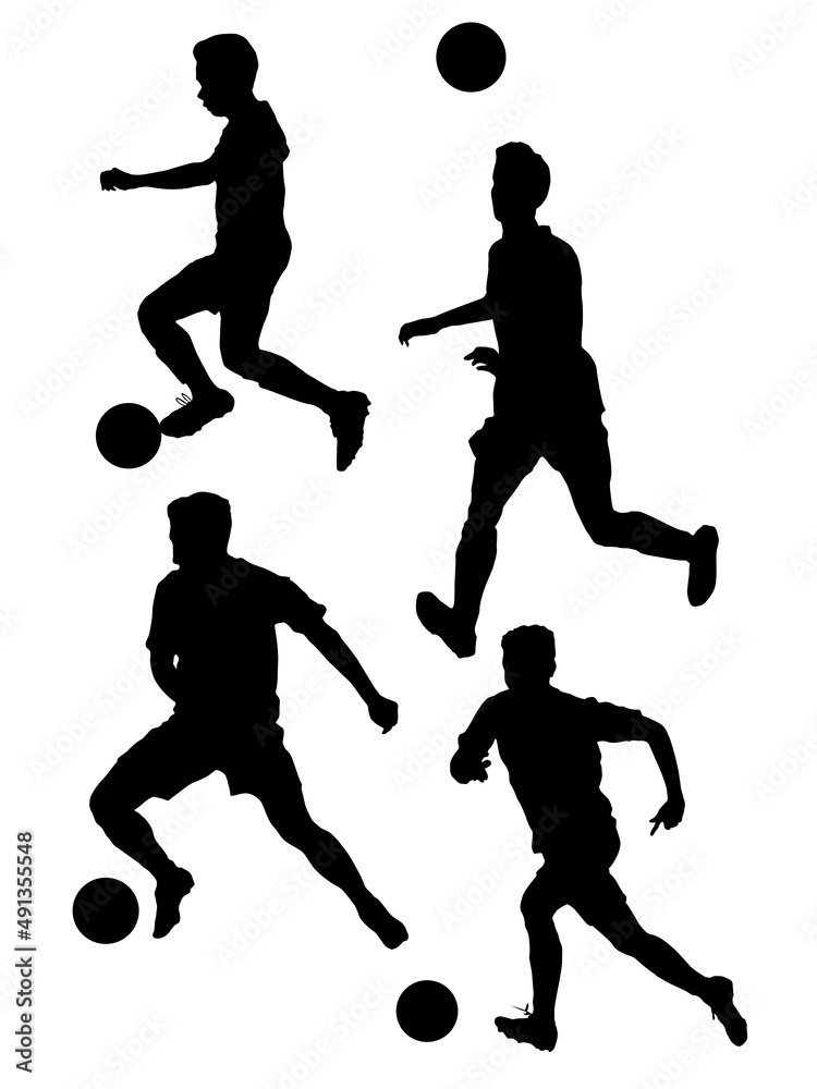 Football player in action on illustration graphic vector