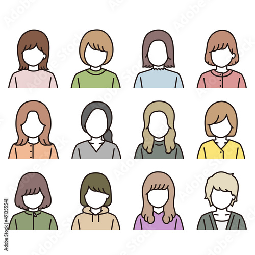 女性 アイコンセット イラスト
