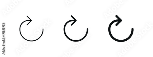 rotate arrow icon, Round circle reload symbol, Rotating arrows icons, Refresh, recycle, Recycling icon button in filled, thin line, outline and stroke style for apps and website	
