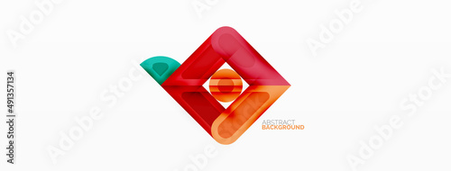 Square and circle minimal abstract background. Vector illustration for wallpaper banner background