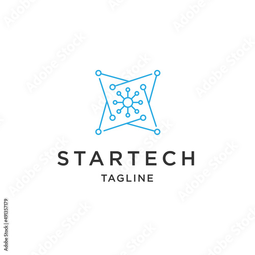 Neuron star logo icon design template flat vector