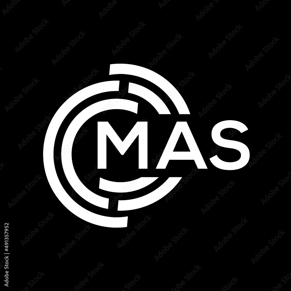 MAS letter logo design on black background. MAS creative initials letter logo concept. MAS