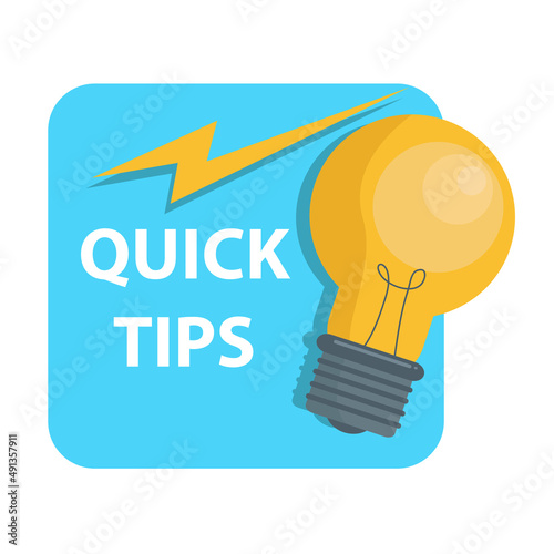 Quick tips label design vector