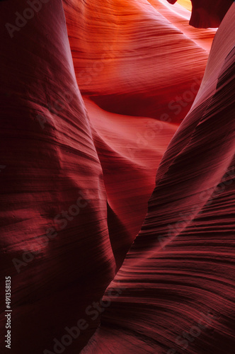 The sandstone shapes and warm colors of Lower Antelope Canyon, Page, Arizona, Southwest USA