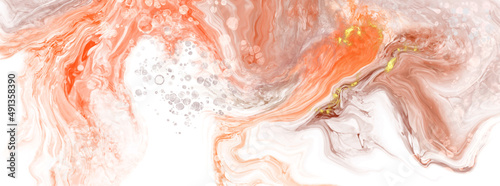 Vector coral banner. Hand drawn abstract paint brush stroke.