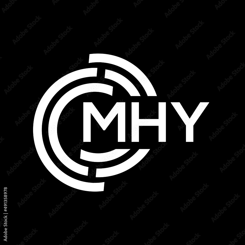 MHY letter logo design on black background. MHY creative initials letter logo concept. MHY letter design. MHY letter logo design on black background. MHY creative initials letter logo concept. MHY letter design.