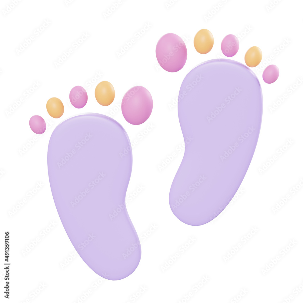 3d illustration foot reflexology object 3d illustration foot reflexology object