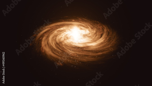 Orange Spiral Galaxy in deep spcae