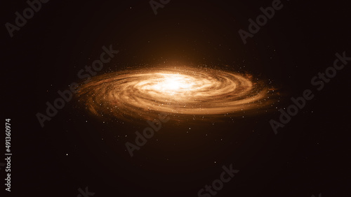 Orange Spiral Galaxy in deep spcae