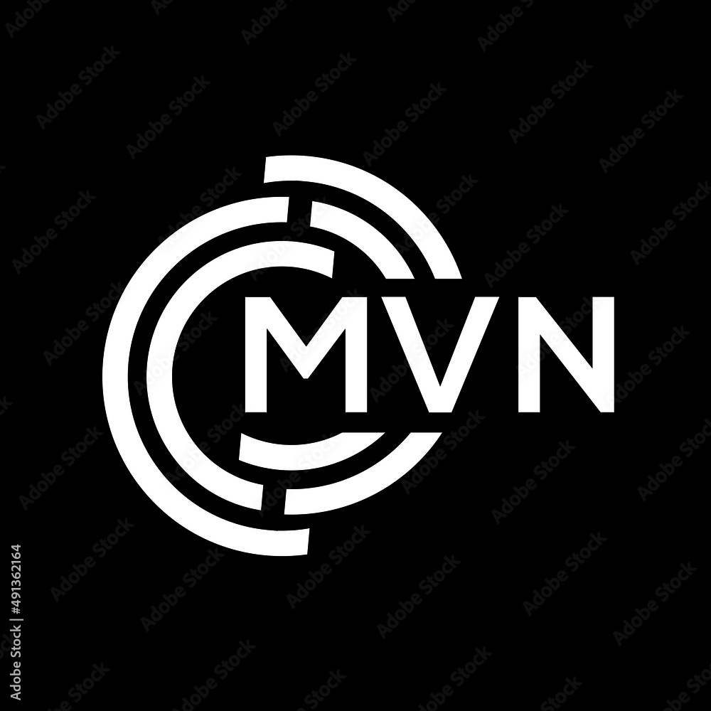 MVN letter logo design on black background. MVN creative initials letter logo concept. MVN letter design. MVN letter logo design on black background. MVN creative initials letter logo concept. MVN letter design.