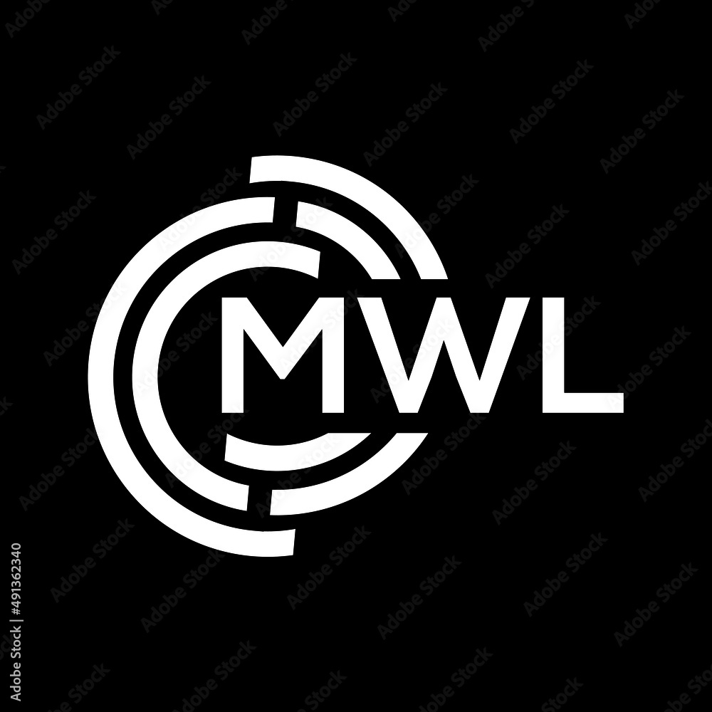 MWL letter logo design on black background. MWL creative initials letter logo concept. MWL letter design. MWL letter logo design on black background. MWL creative initials letter logo concept. MWL letter design.