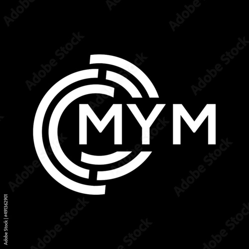 MYM letter logo design on black background. MYM creative initials letter logo concept. MYM letter design. photo