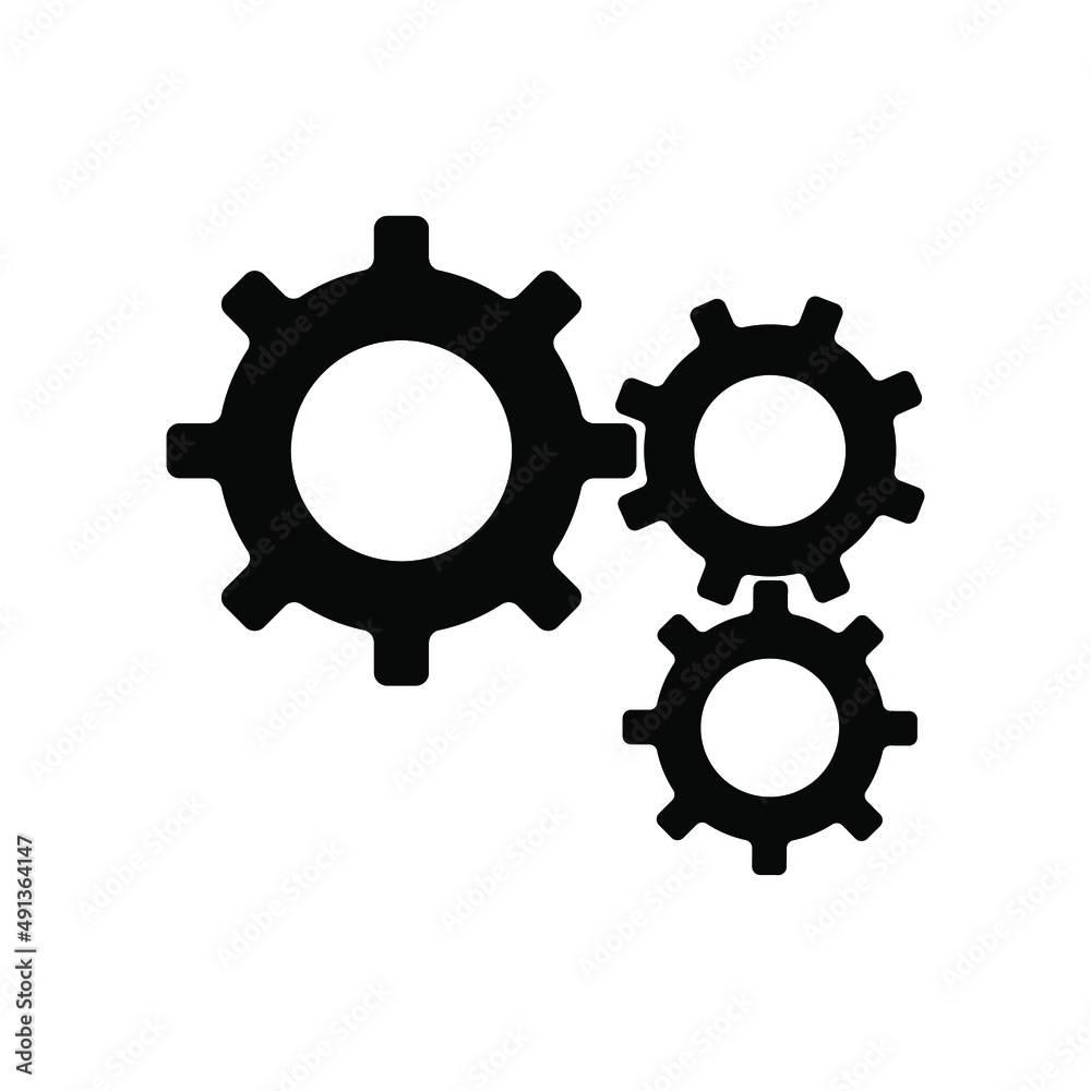 connected engine gear icon vector. simple isolated