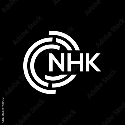 NHK letter logo design on black background. NHK creative initials letter logo concept. NHK letter design. photo