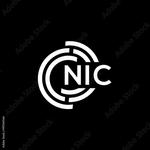 NIC letter logo design on black background. NIC creative initials letter logo concept. NIC letter design.