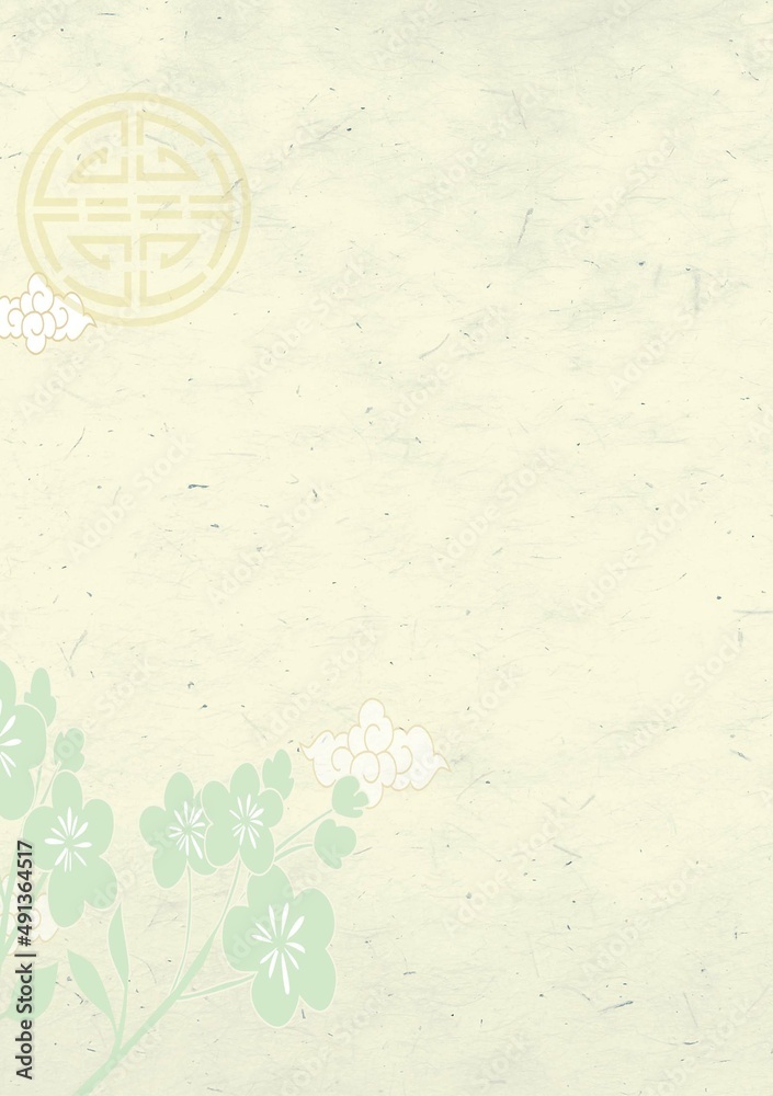 Korean window pattern and floral background