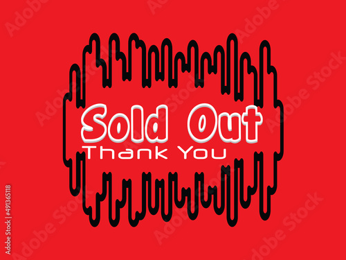 Sold out design template thank you Premium Vector