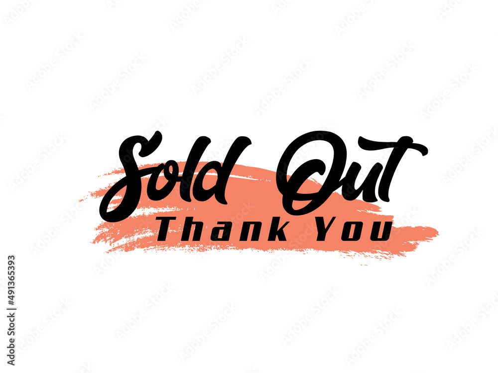 Sold out design template thank you Premium Vector