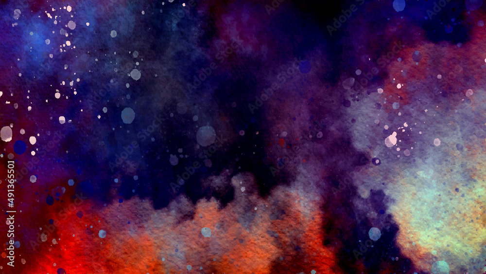 Fototapeta premium abstract background Dark pink abstract watercolor background with blots and splash with paper texture. Dark pink paper texture water color painted illustration. Abstract background with watercolor. 