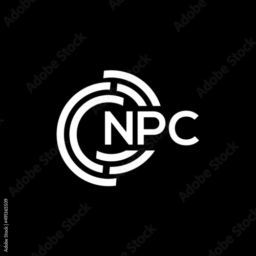 NPC letter logo design on black background. NPC creative initials letter logo concept. NPC letter design. photo