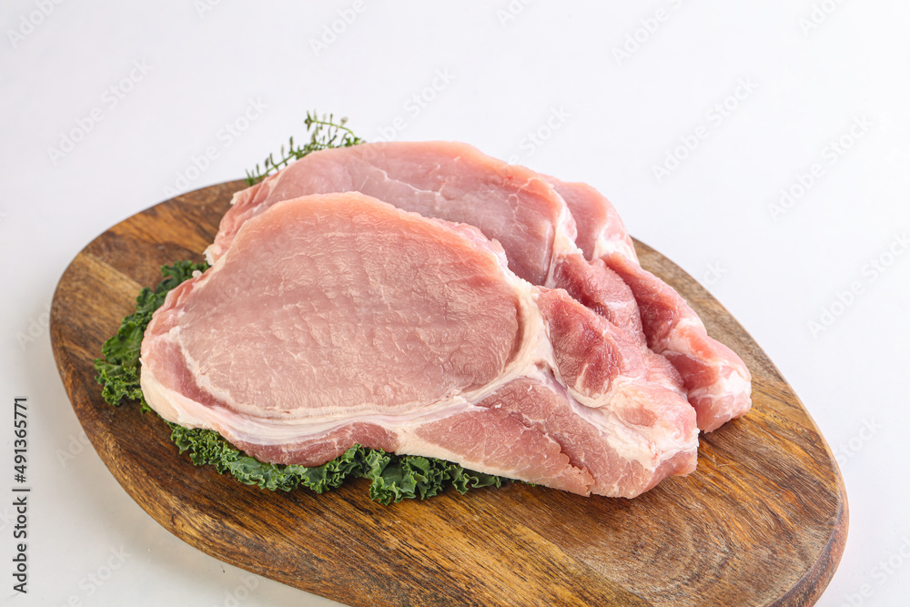 Raw pork loin for coocking