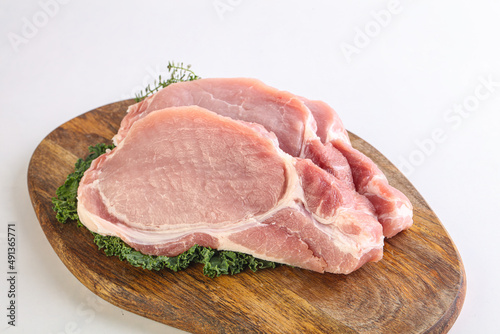 Raw pork loin for coocking