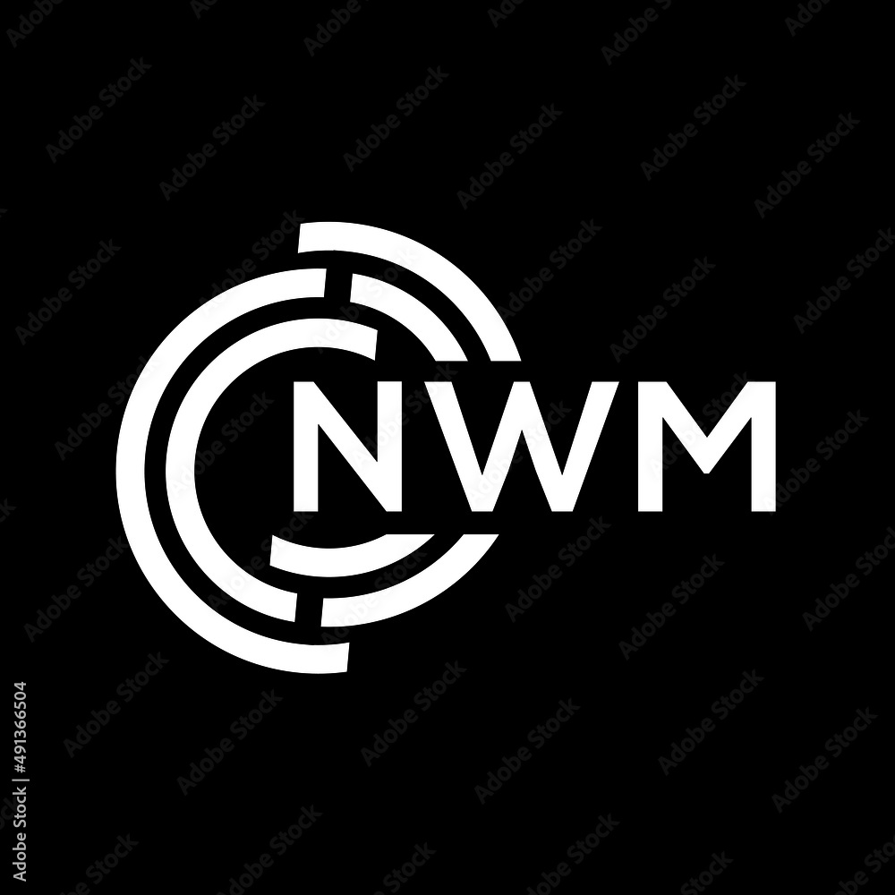 NWM letter logo design on black background. NWM creative initials letter logo concept. NWM letter design. NWM letter logo design on black background. NWM creative initials letter logo concept. NWM letter design.