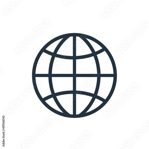 globe icon vector.  internet web symbol isolated on white background.